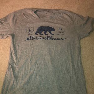 Eddie Bauer gray bear shirt
